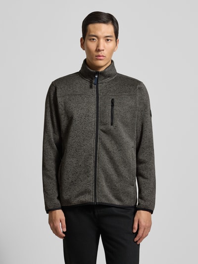 Lerros Sweatjack met opstaande kraag Donkergroen gemêleerd - 4