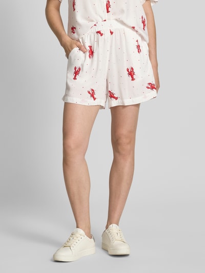 Pieces Relaxed Fit Shorts aus reiner Viskose Modell 'NYA' Weiss 4