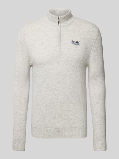 Superdry Gebreide pullover met opstaande kraag Lichtgrijs - 2