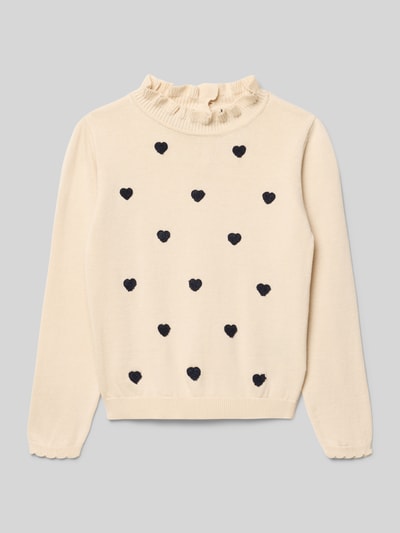 Blue Seven Regular fit shirt met lange mouwen in gebreide look Zand - 1