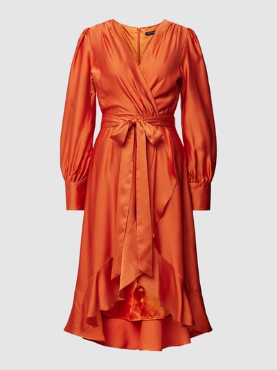 Swing Cocktailkleid in Wickel-Optik Orange 2