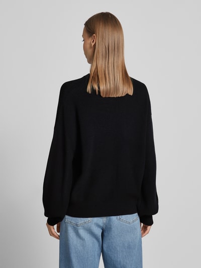 MSCH Copenhagen Gebreide pullover met ballonmouwen, model 'Acentia' Zwart - 5