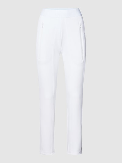 Cambio Skinny fit broek met elastische band met logo, model 'Jordi' Wit - 2