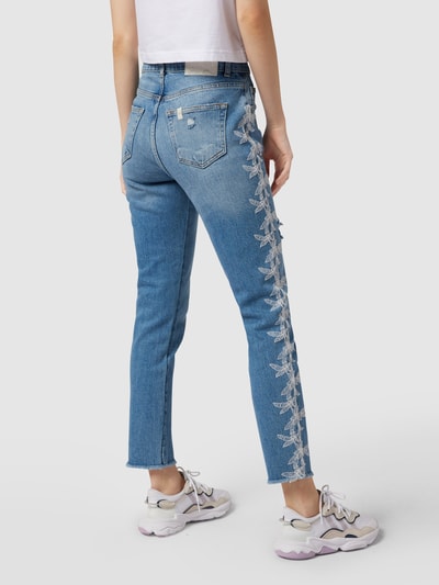 Liu Jo White Jeans mit floralen Stickereien Jeansblau 5