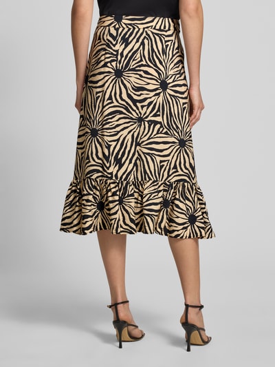 Christian Berg Woman Midirock aus Viskose-Mix mit floralem Allover-Print Black 5
