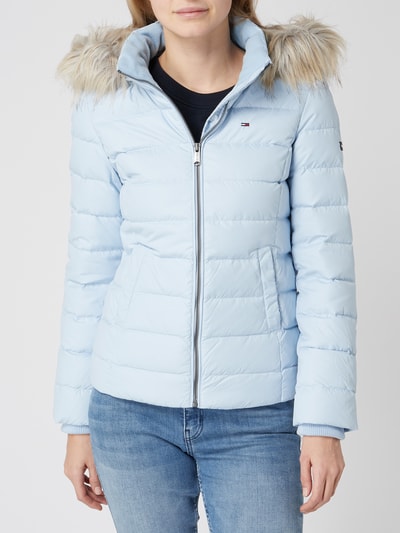 Tommy Jeans Daunenjacke mit abnehmbarer Kapuze Hellblau 4