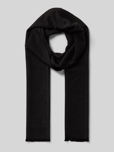 Christian Berg Men Sjaal van viscose in all-over look Zwart - 1