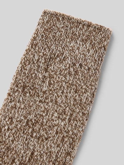 camano Socken mit Woll-Anteil mit Rippbündchen Modell 'cosy mouline' Taupe Melange 2
