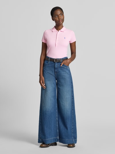 Polo Ralph Lauren regular fit poloshirt van katoenmix model 'JULIE' Felroze - 1