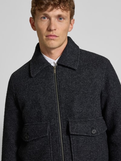 SELECTED HOMME Regular Fit Hemdjacke aus Woll-Mix Dunkelgrau 3