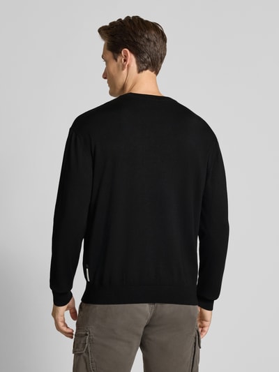 ARMANI EXCHANGE Sweter z dzianiny z okrągłym dekoltem Czarny 5