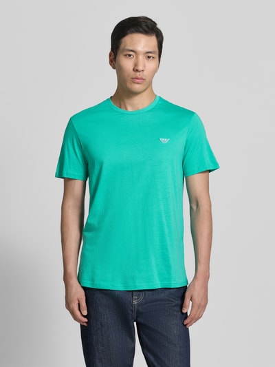 Emporio Armani T-Shirt mit Logo-Patch und Rundhalsausschnitt Tuerkis 4