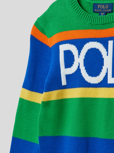 Polo Ralph Lauren Teens Gebreide pullover met labelprint Blauw - 2