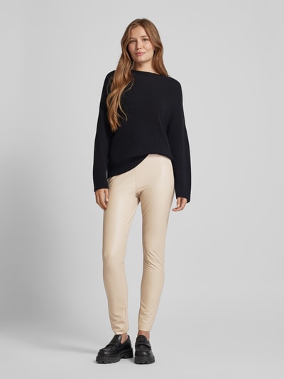 Raffaello Rossi Skinny fit broek in leerlook Zand - 1