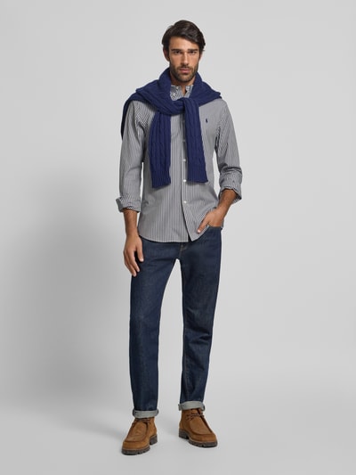 Polo Ralph Lauren Freizeithemd mit Knopfleiste Hellgrau 1