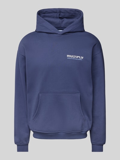 Multiply Apparel Oversized hoodie met labelprint Donkerblauw - 2