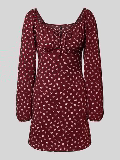 Only Getailleerde mini-jurk met structuurmotief, model 'HILLARY' Bordeaux - 2