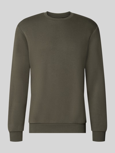 Produktfoto, olivgrünes Regular Fit Sweatshirt aus Baumwoll-Mix Modell 'CERES' von ONLY & SONS, glatte Textur, neutrale Kulisse