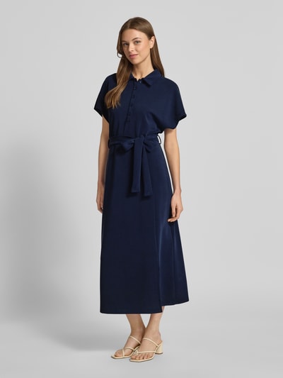 Rich & Royal Midi-jurk met strikceintuur Marineblauw - 1