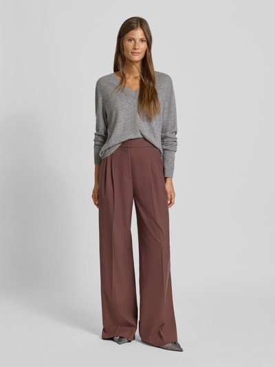 Christian Berg Woman Gebreide pullover met V-hals Grafiet gemêleerd - 1