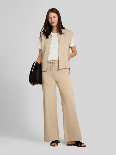 Tom Tailor Wide Leg Culotte aus Baumwoll-Mix mit Seiden-Anteil Beige 1