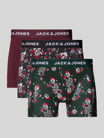 Jack & Jones Boxershort met elastische band met logo in een set van 3 stuks Donkergroen - 1