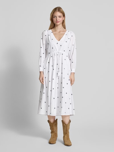 Pepe Jeans Midi-jurk met V-hals Offwhite - 4