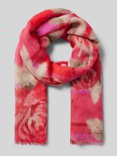 Lauren Ralph Lauren Tuch aus Viskose-Leinen-Mix Modell 'ROSE' Rot 1