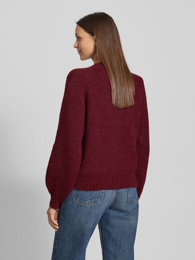 FREE/QUENT Gebreid jack met knoopsluiting, model 'Luisa' Bordeaux - 5