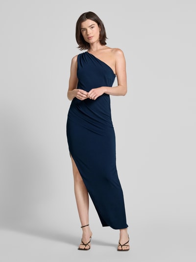 Swing Avondjurk met plooien opzij Marineblauw - 4