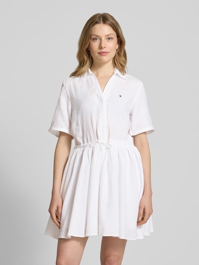 Tommy Hilfiger Ausgestelltes Hemdblusenkleid aus reinem Leinen Weiss 4