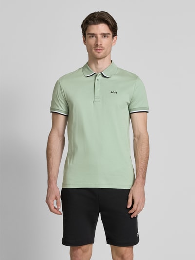 BOSS Green Regular Fit Poloshirt mit Label-Print Modell 'Paddy Lux Heritage' Mint 4