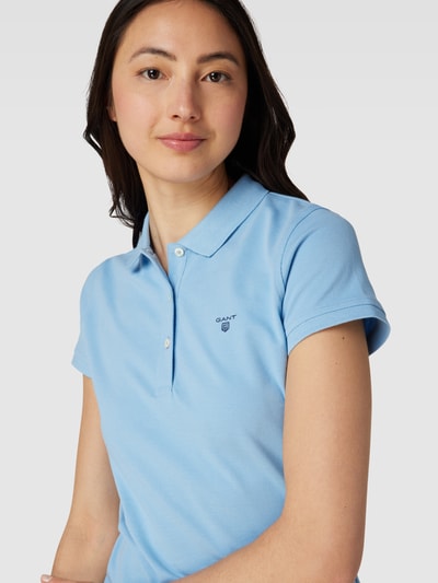 Gant Poloshirt mit Label-Stitching Modell 'BASIC POLO' Hellblau 3