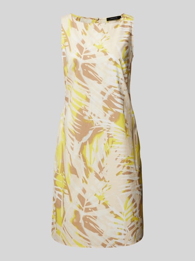 comma Knielanges Kleid mit Rundhalsausschnitt Gelb 2