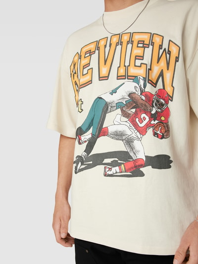 REVIEW Oversized T-shirt BASKETBALL Print Ecru 3