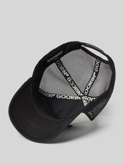 Produktfoto, czarna i biała czapka z daszkiem Trucker Cap mit Stitching Modell 'King' von GOORIN BROS., mieszanka materiałów z mieszanką bawełny, wzmocniony daszek, haft, regulowana długość