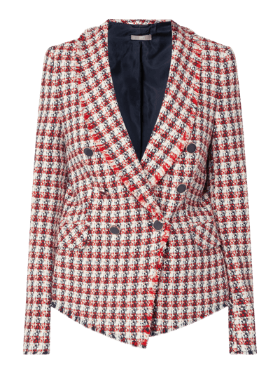 Jake*s Collection Blazer met ruitjesmotief  Rood - 2