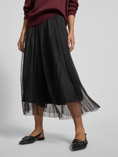 Only Spódnica midi o kroju regular fit z siateczki model ‘LAVINA’ Czarny 3