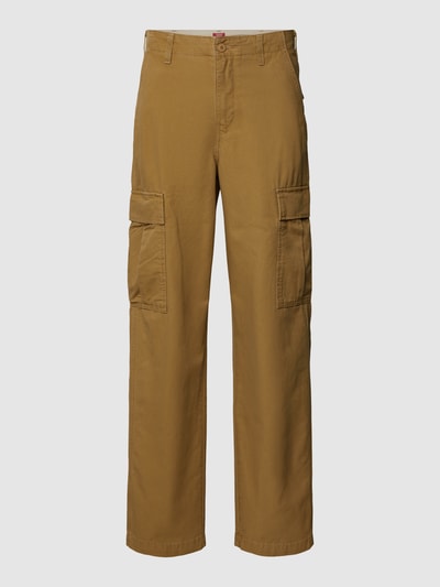 Levi's® Straight Fit Cargohose in unifarbenem Design Khaki 2