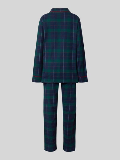 Happy Shorts Pyjama met reverskraag, model 'XMAS' Marineblauw - 3