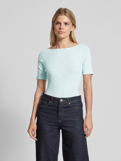 Marc O'Polo T-Shirt mit U-Boot-Ausschnitt Hellblau Melange 4