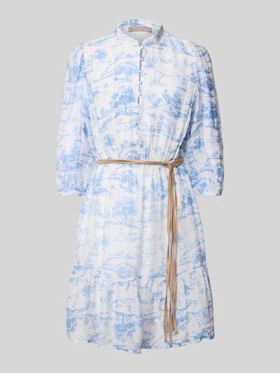 Christian Berg Woman Selection Knielanges Kleid aus Viskose-Mix mit Bindegürtel Ecru 2