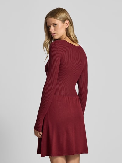 Only Licht uitlopende gebreide jurk van viscosemix, model 'ALMA' Donkerrood - 5
