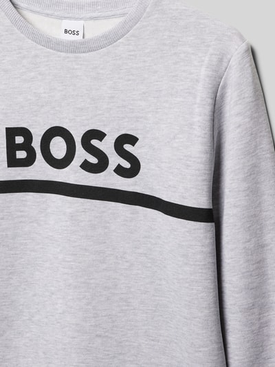 Boss Sweatshirt met labelprint Middengrijs gemêleerd - 2