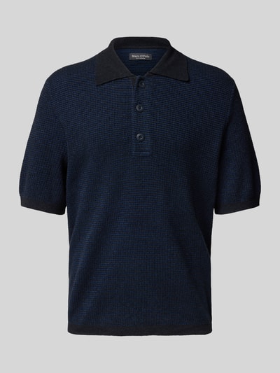 Marc O'Polo Regular Fit Poloshirt aus Baumwoll-Mix mit Crinkle-Effekt Marine 2