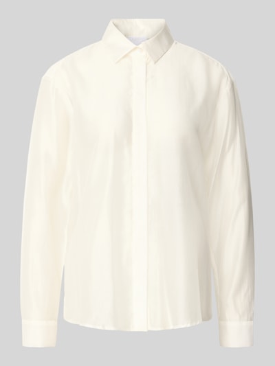Produktfoto, Regular Fit Bluse aus Lyocell-Mix in semitransparentem Design von Jake*s Cocktail, cremefarben, Hemdblusenkragen, verdeckte Knopfleiste, glatte Textur