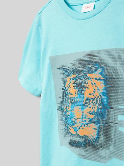 s.Oliver RED LABEL T-shirt met motiefprint Turquoise - 2