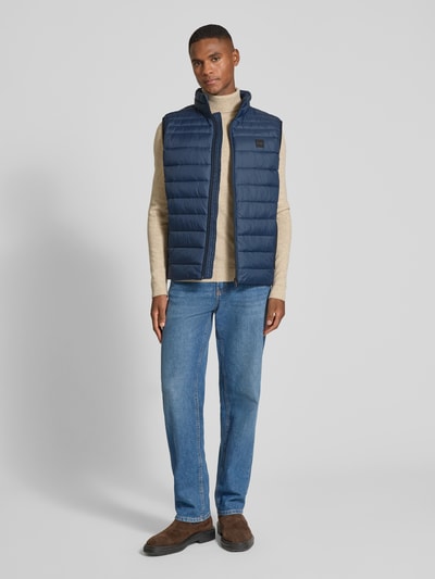 BOSS Orange Slim fit bodywarmer met ritszakken, model 'ODENO2' Marineblauw - 1