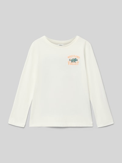 s.Oliver RED LABEL Regular Fit Langarmshirt aus reiner Baumwolle Offwhite 1