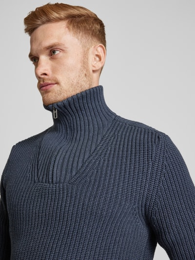 RAGMAN Gebreide pullover met ribboorden Marineblauw - 3